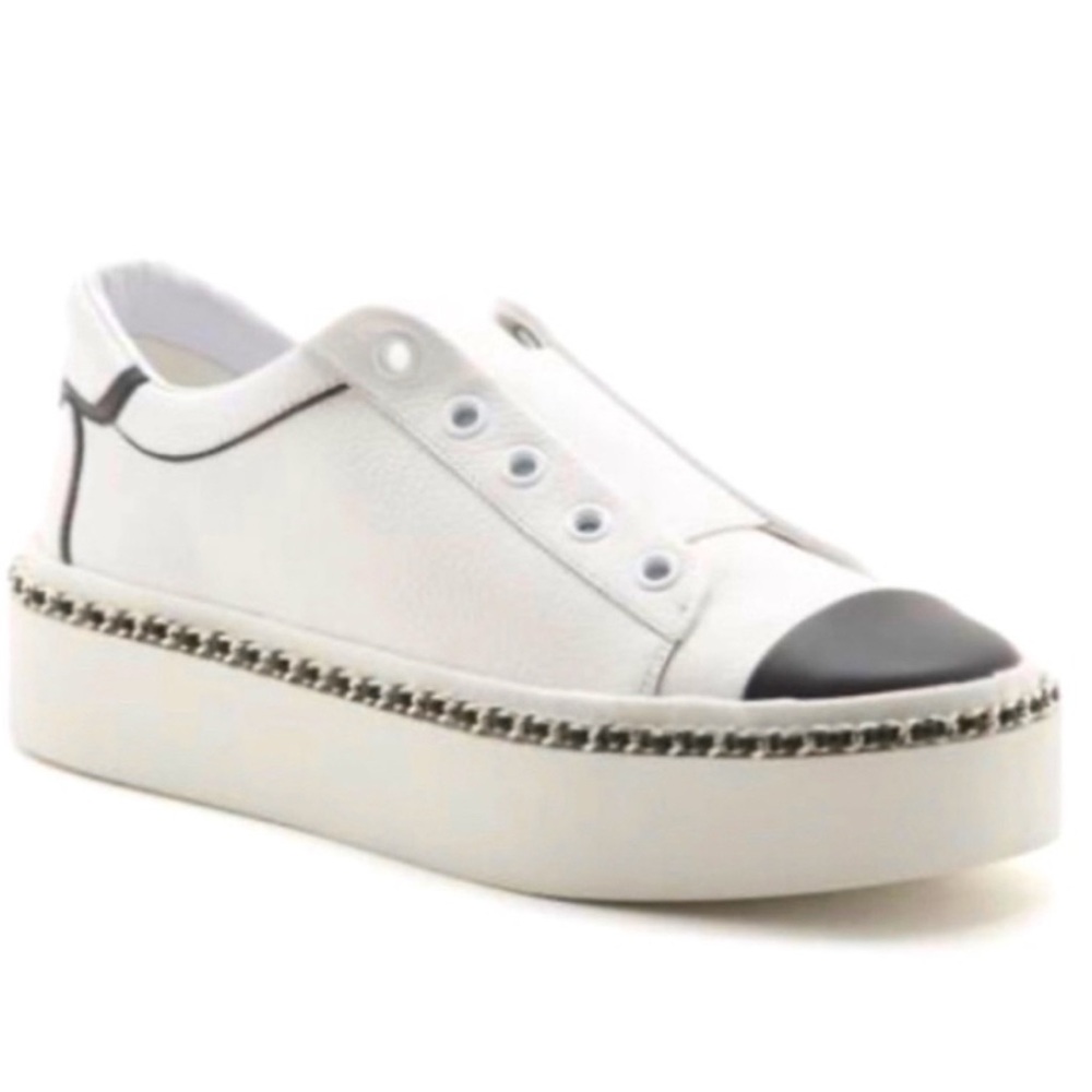 Karl Lagerfeld White and Black Platform Sneakers